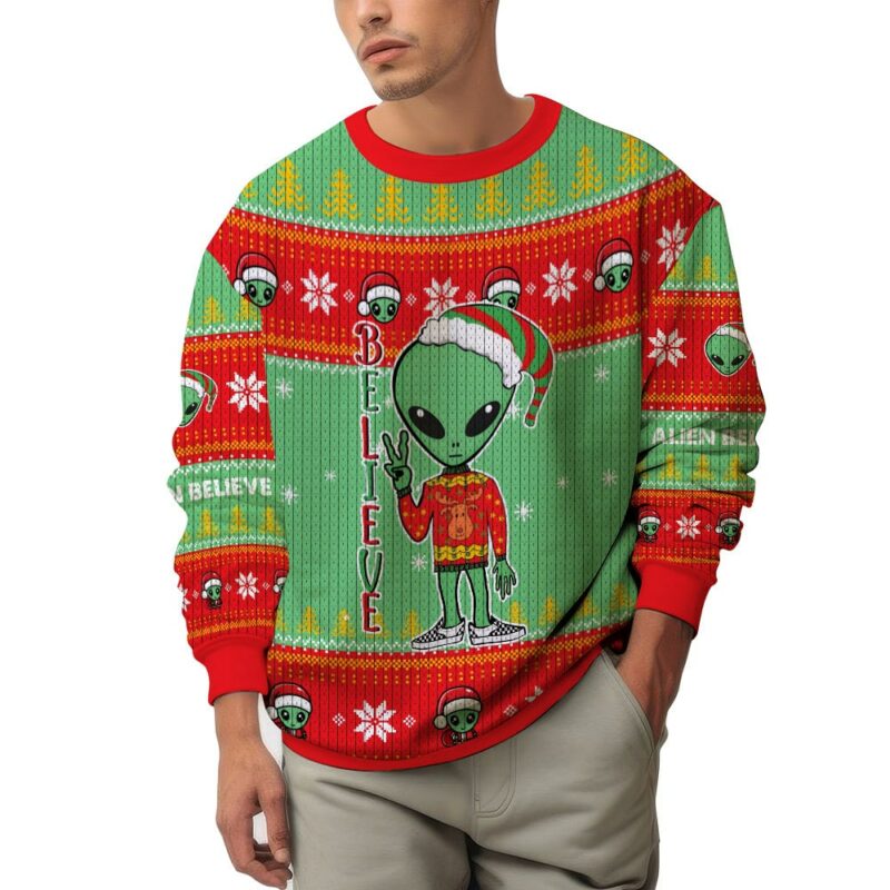 Alien Believe Ugly Sweater