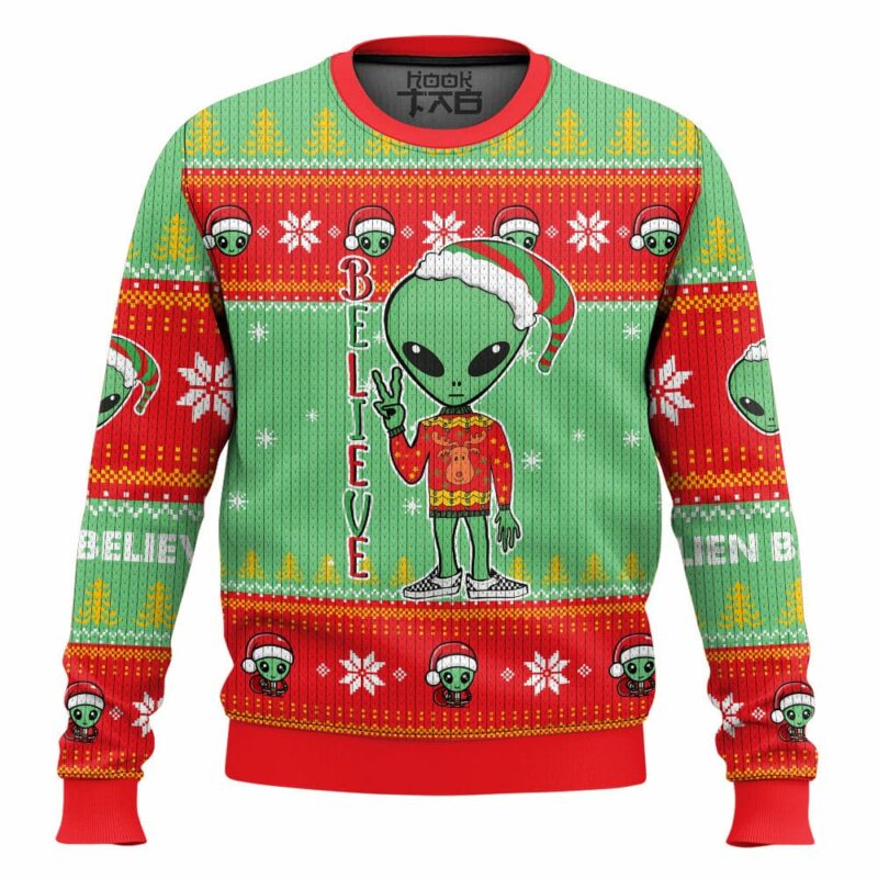 Alien Believe Ugly Sweater