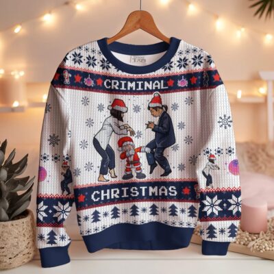 CRIMINAL CHRISTMAS Pulp Fiction Ugly Sweater