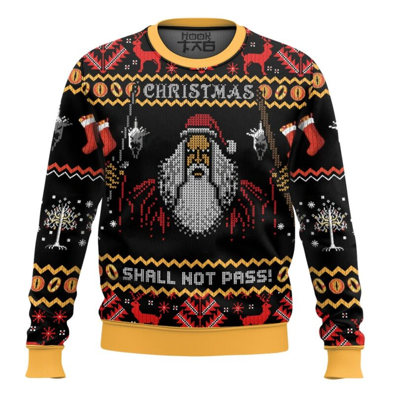 Gandalf Claus Says "Christmas Shall Not Pass!" Lord of the Rings Ugly Sweater