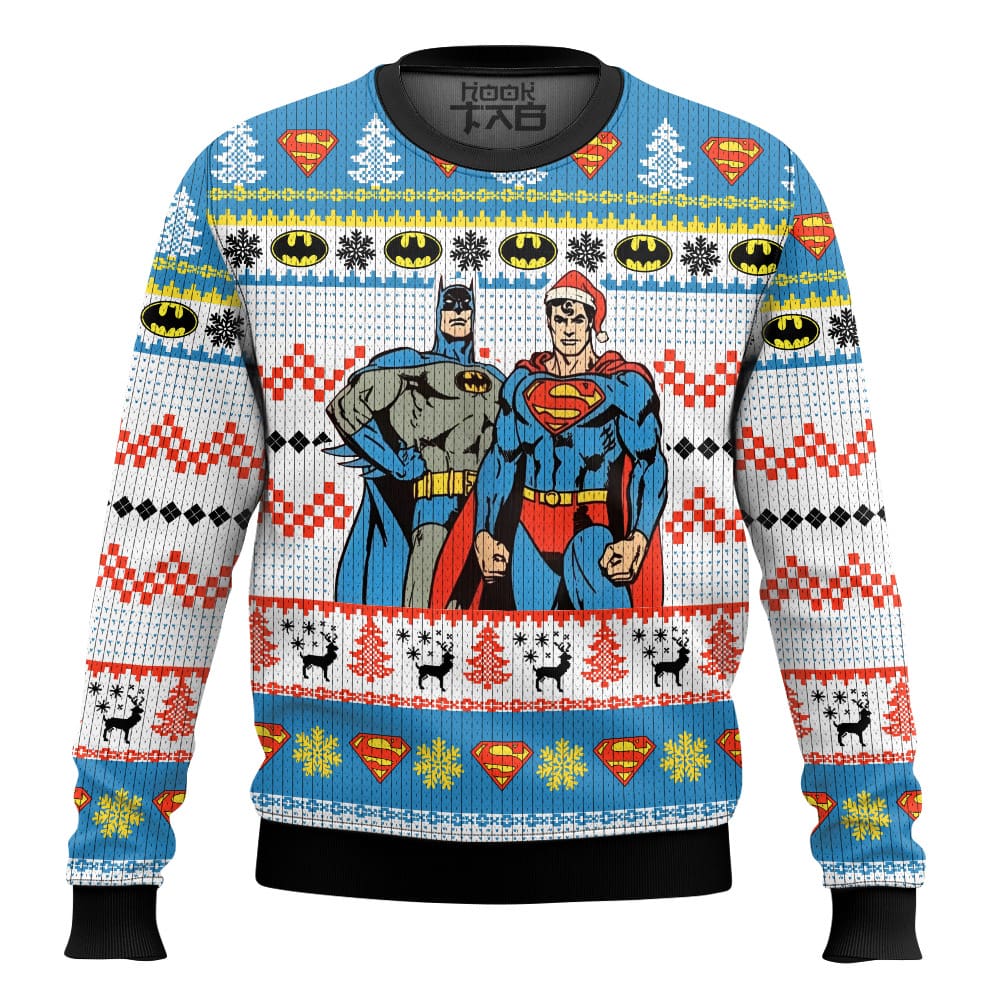 Superman And Batman Ugly Sweater