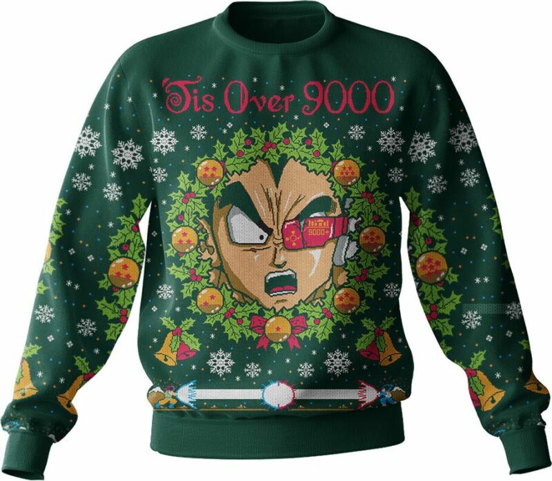 It's Over 9000 Dragon Ball Z Ugly Sweater