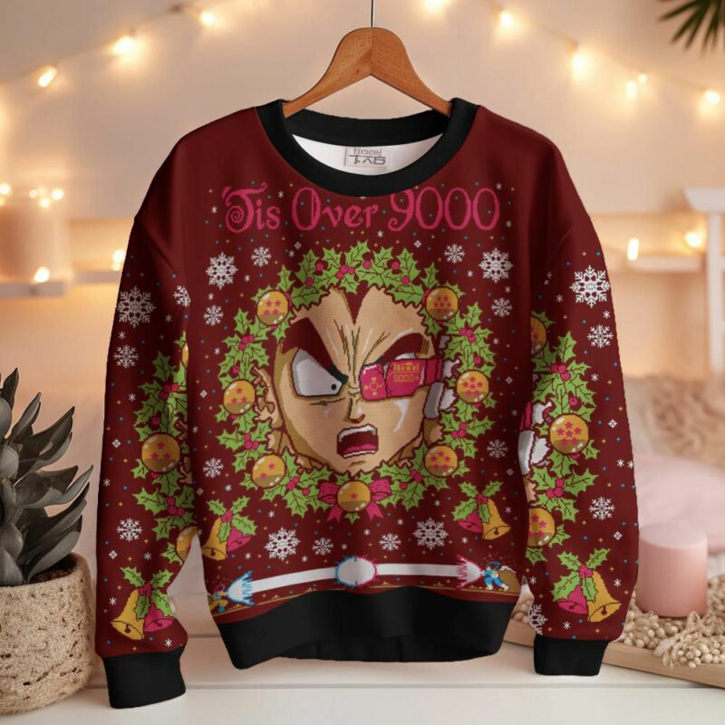 It's Over 9000 Dragon Ball Z Ugly Sweater