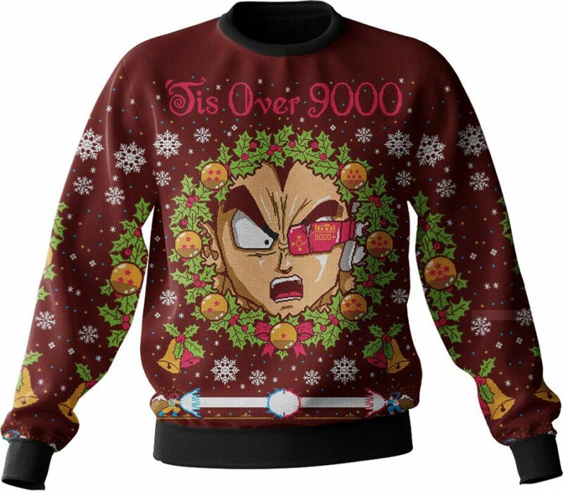 It's Over 9000 Dragon Ball Z Ugly Sweater