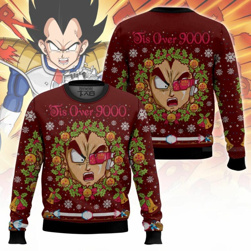 It's Over 9000 Dragon Ball Z Ugly Sweater