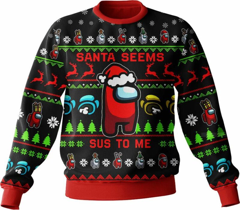 Santa Seems Sus To Me Among Us Ugly Sweater