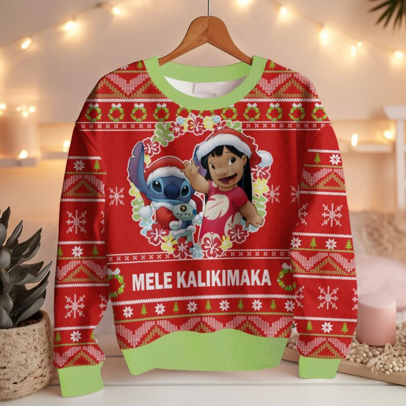 Mele Kalikimaka Lilo and Stitch Ugly Sweater