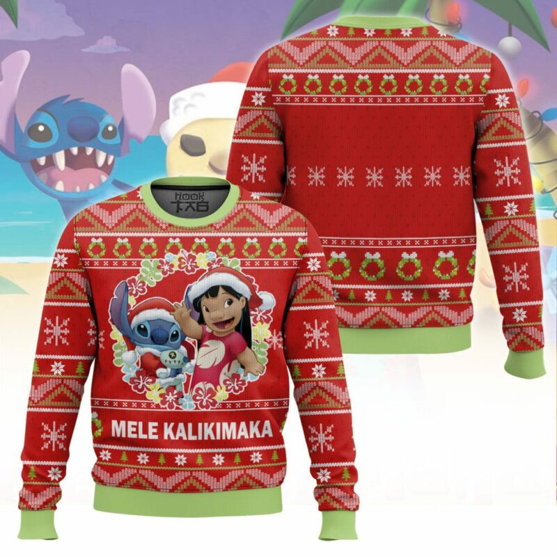 Mele Kalikimaka Lilo and Stitch Ugly Sweater