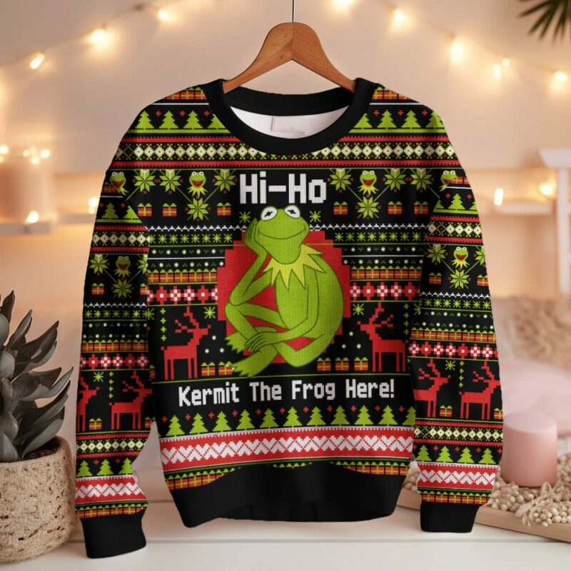 Kermit The Frog Here The Muppet Show Ugly Sweater