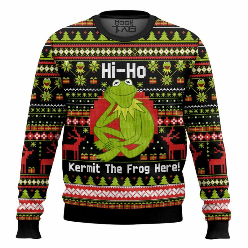 Kermit The Frog Here The Muppet Show Ugly Sweater