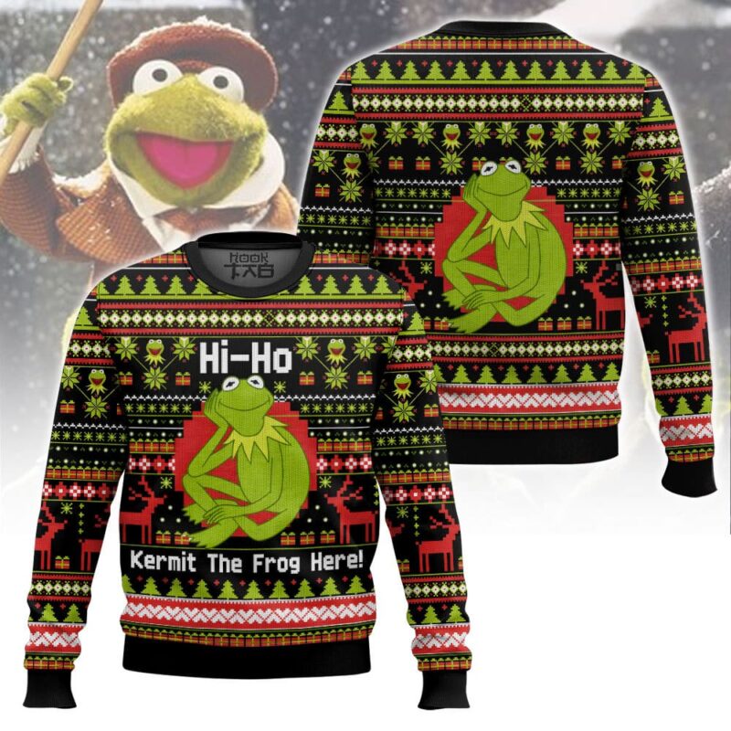 Kermit The Frog Here The Muppet Show Ugly Sweater