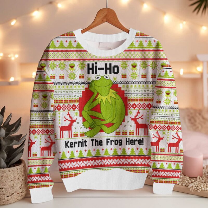 Kermit The Frog Here The Muppet Show Ugly Sweater