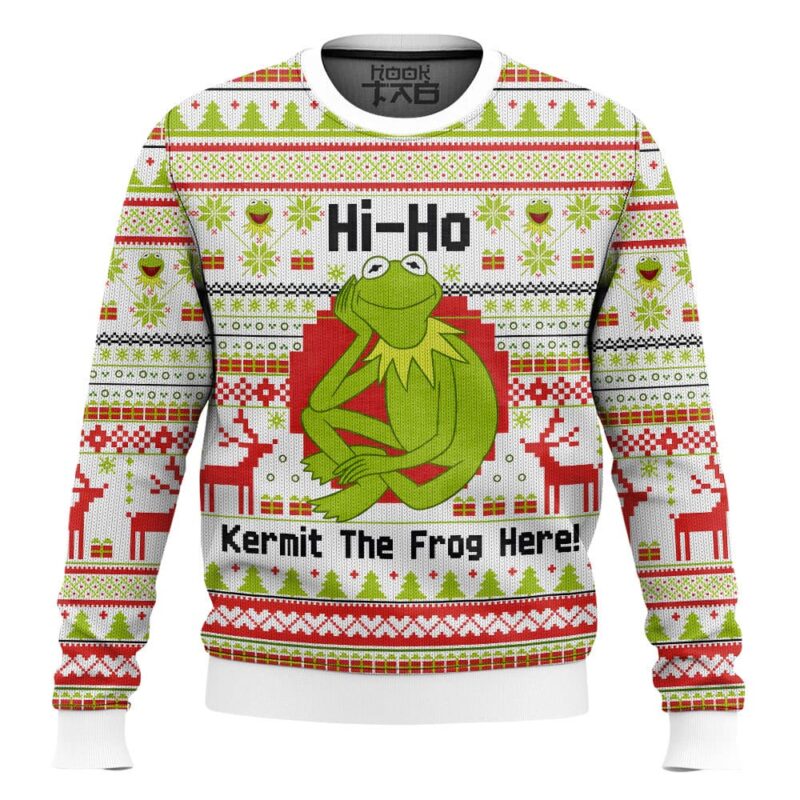 Kermit The Frog Here The Muppet Show Ugly Sweater