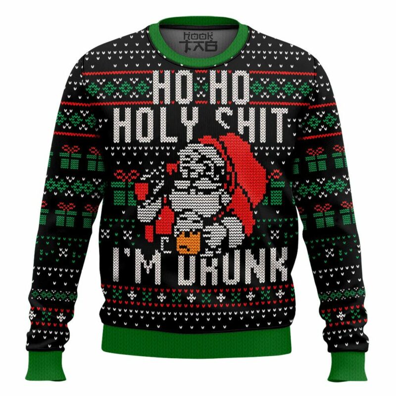 Ho Ho Holy Shit I'm Drunk Santa Claus Ugly Sweater