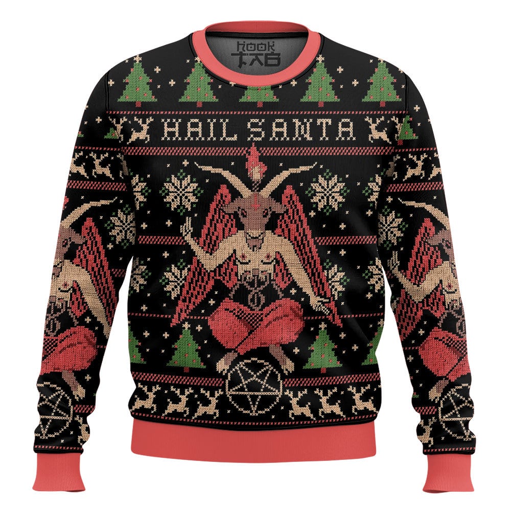 Hail Santa Satan Claus Ugly Sweater hooktab