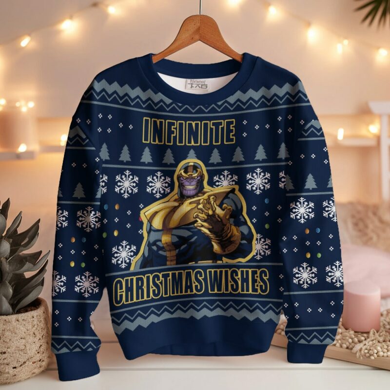 Infinite Christmas Wishes Thanos Ugly Sweater