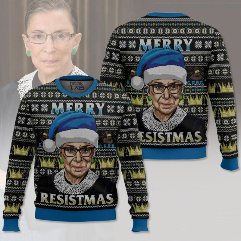 Merry Resistmas Ruth Bader Ginsburg RBG Ugly Sweater