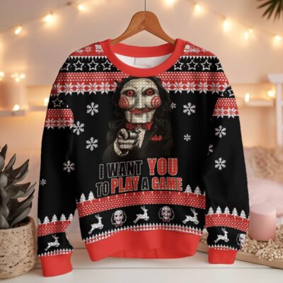 I want to play a game Jigsaw - Saw Ugly Sweater