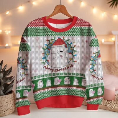 Ice Bear Cartoon Christmas Ugly Sweater