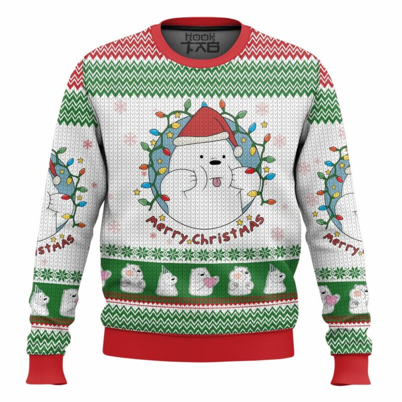 Ice Bear Cartoon Christmas Ugly Sweater