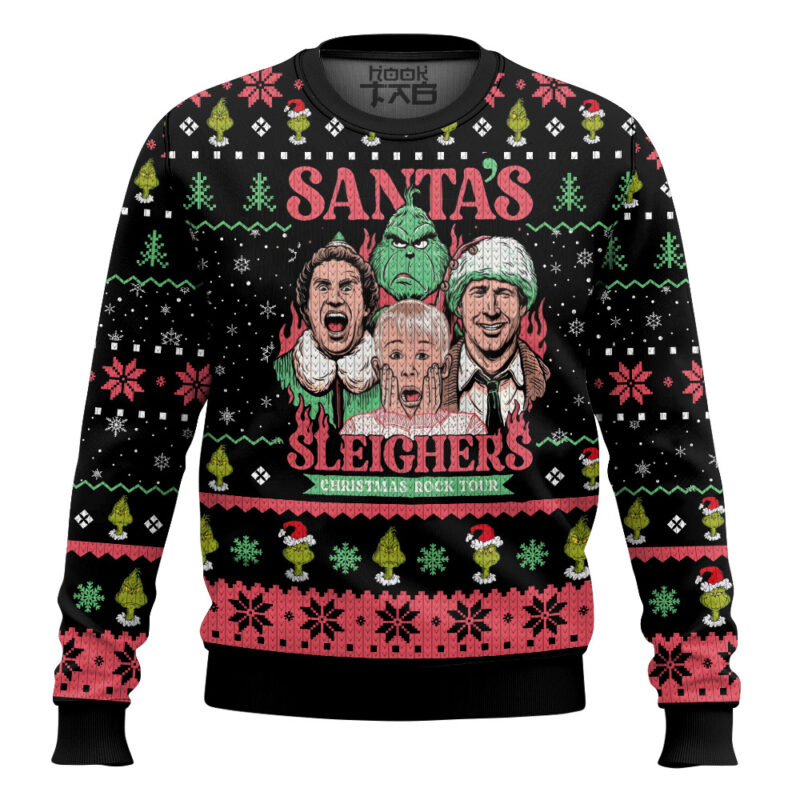 Santa's Sleighers Grinch Ugly Christmas Sweater