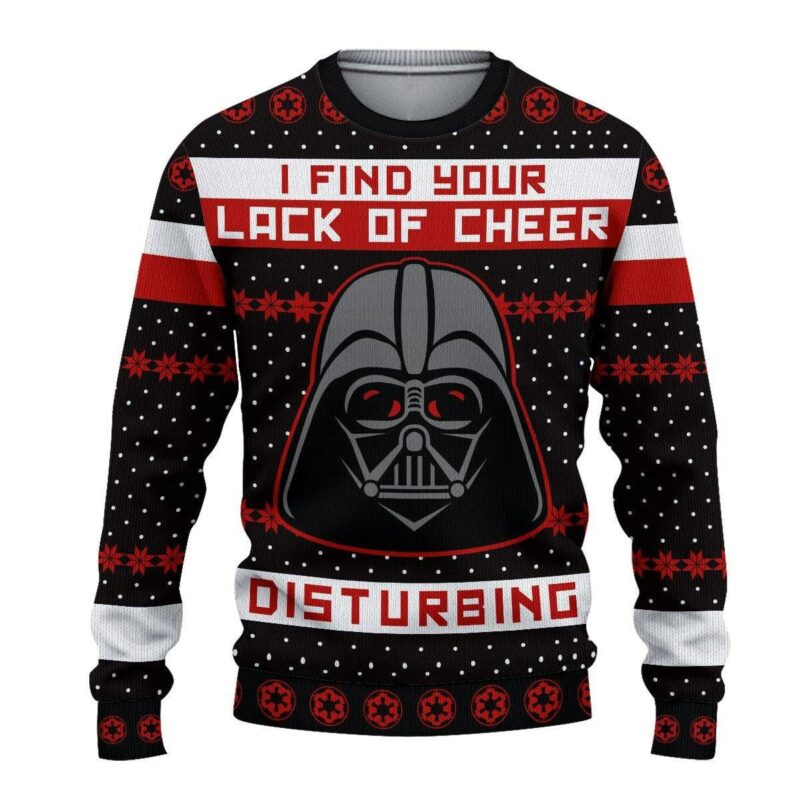 Cheer Darth Vader I Find Your Lack Of Cheer Disturbing Ugly Christmas Sweater