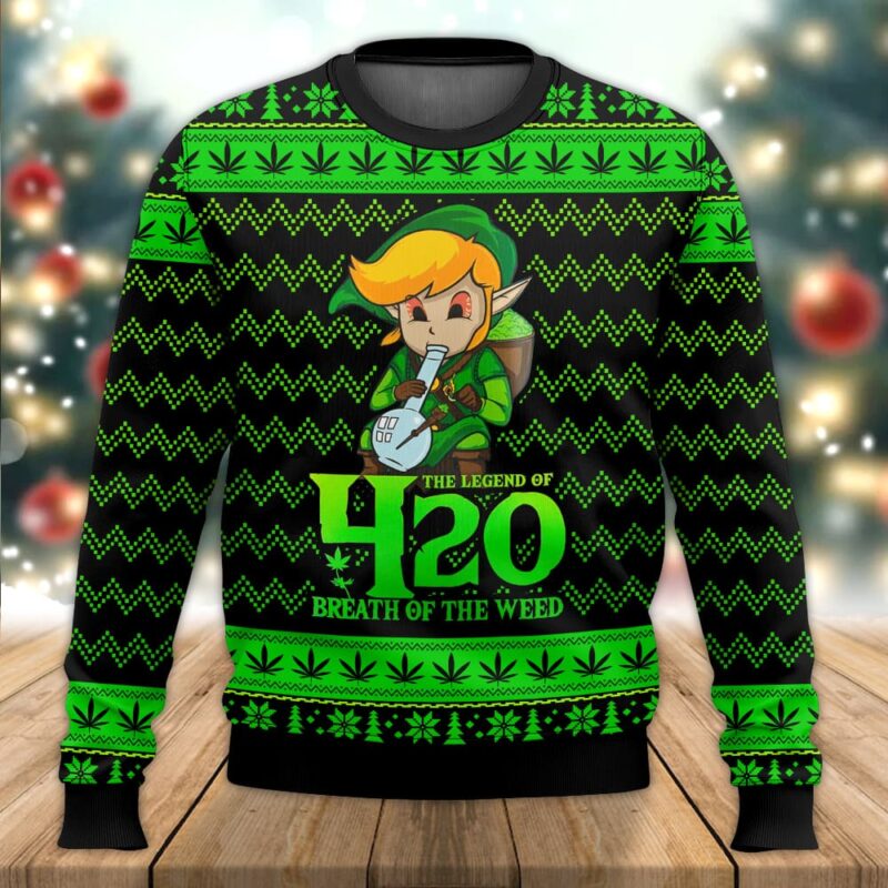 The Legend Of 420 Ugly Sweater