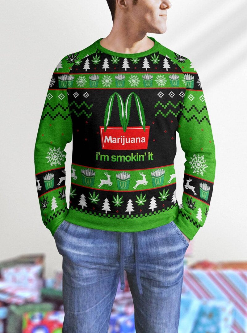 Marijuana I'm Smokin' It Christmas Ugly Sweater