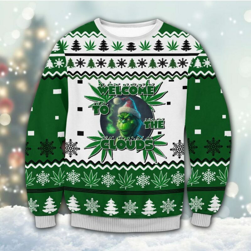 Grinch Weed Ugly Sweater