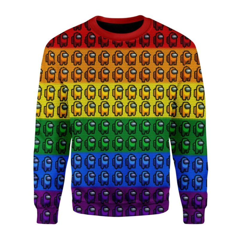 Among Us Gay Pride Christmas Sweater