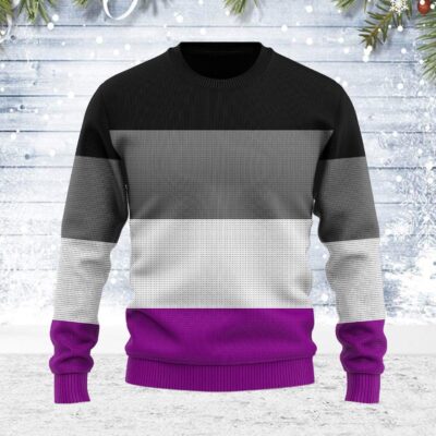 Asexual Pride Flag Ugly Christmas Sweater