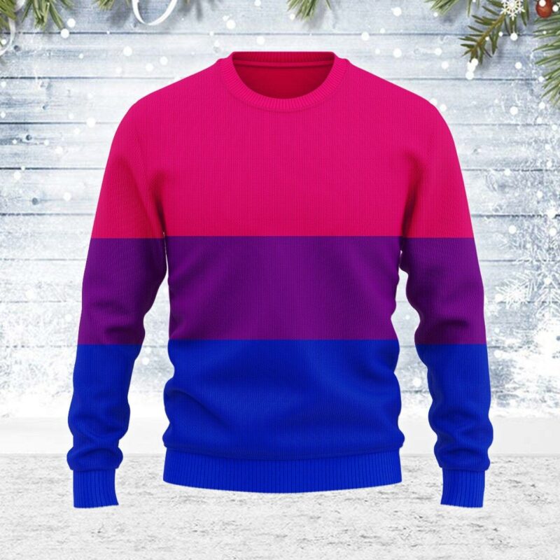 Bisexual Flag Ugly Christmas Sweater