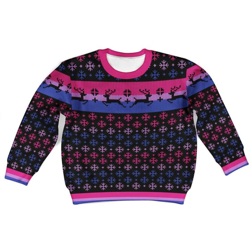 Bisexual Pride Flag Kid Christmas Sweater