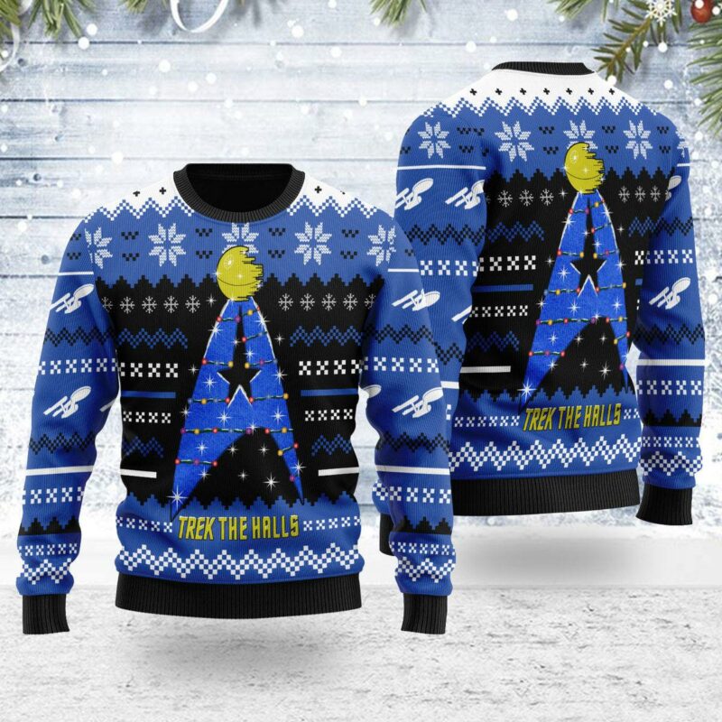 Christmas Sweater ST The Halls Blue