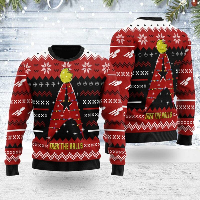 Christmas Sweater ST The Halls Red