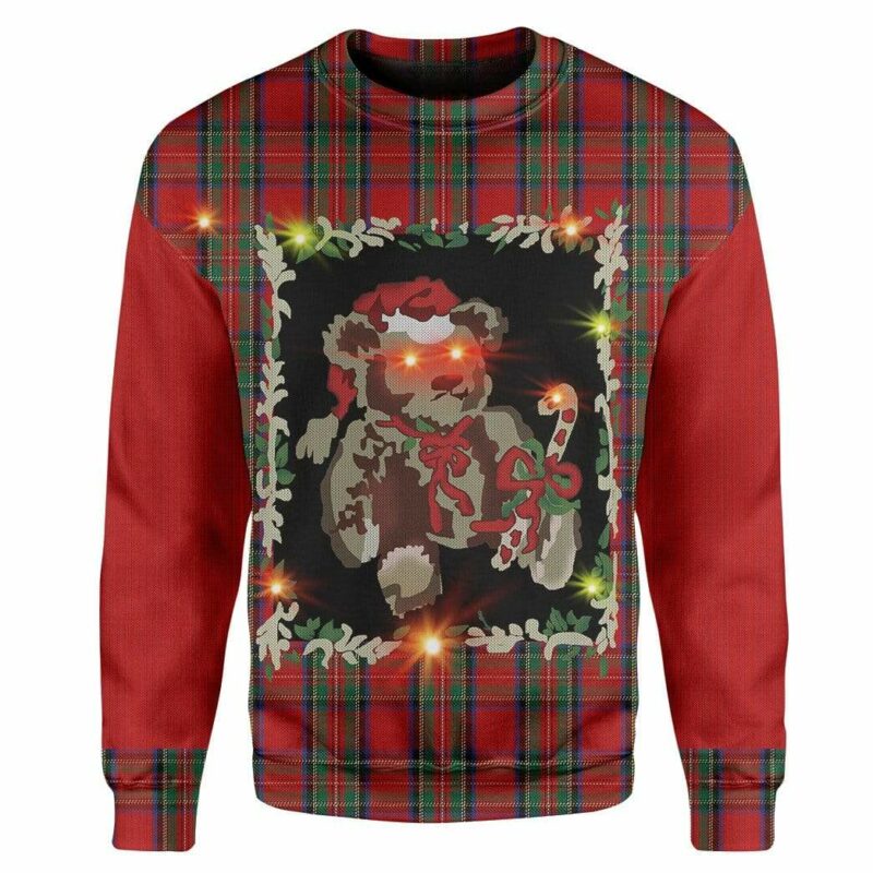 Custom T-shirt - Long Sleeves Ugly Christmas Bear Christmas Sweater Jumper