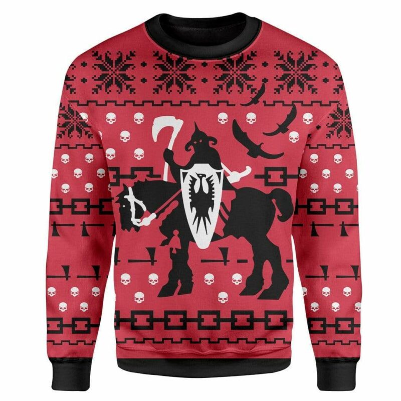 Custom T-shirt - Long Sleeves Ugly Christmas Death Dealer Christmas Sweater Jumper