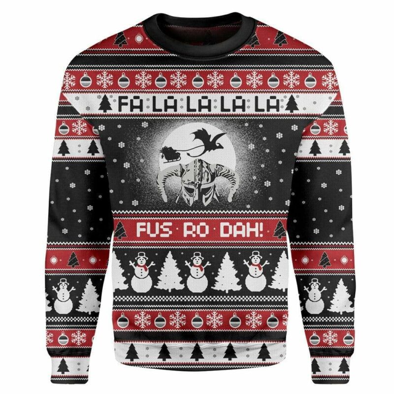 Custom T-shirt - Long Sleeves Ugly Christmas Fa La La La La Christmas Sweater Jumper