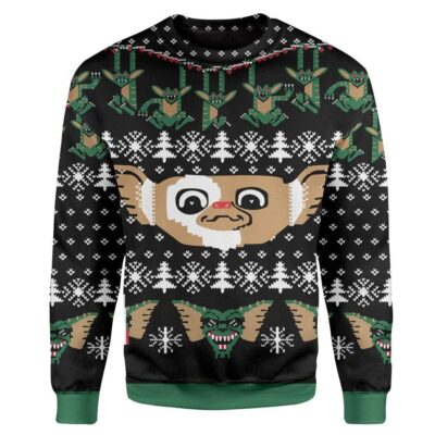 Custom T-shirt - Long Sleeves Ugly Christmas Gremlins Christmas Sweater Jumper