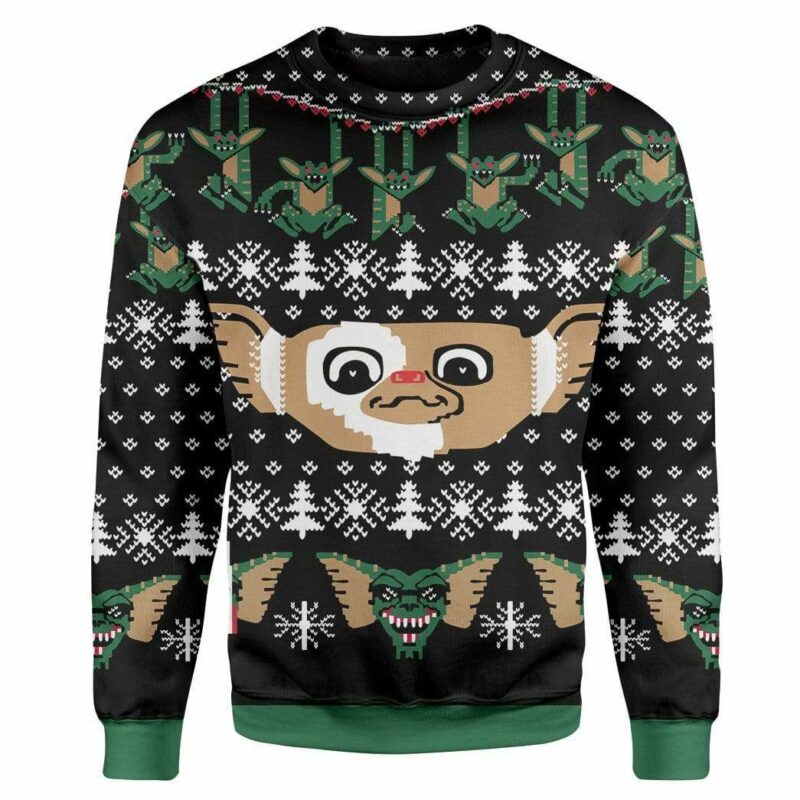 Long Sleeves Ugly Christmas Gremlins Christmas Sweater Jumper