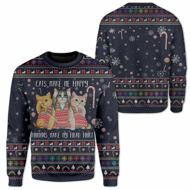 Custom Ugly Cat Christmas Sweater Jumper