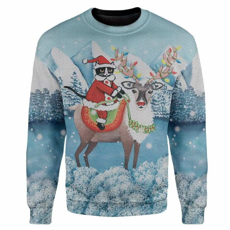 Custom Ugly Cat Christmas Sweater Jumper