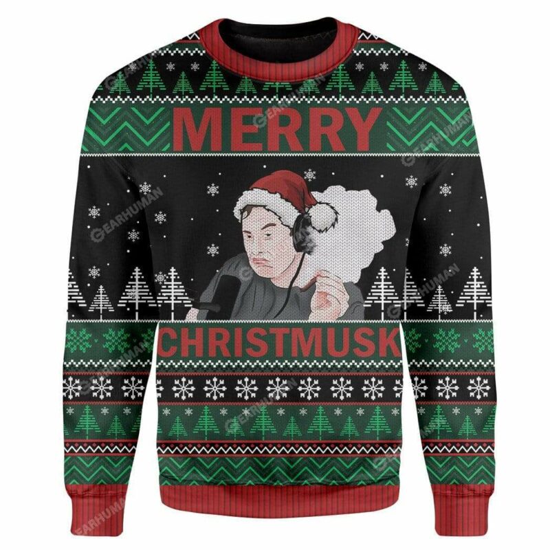 Custom Ugly Elon Musk Christmas Sweater Jumper