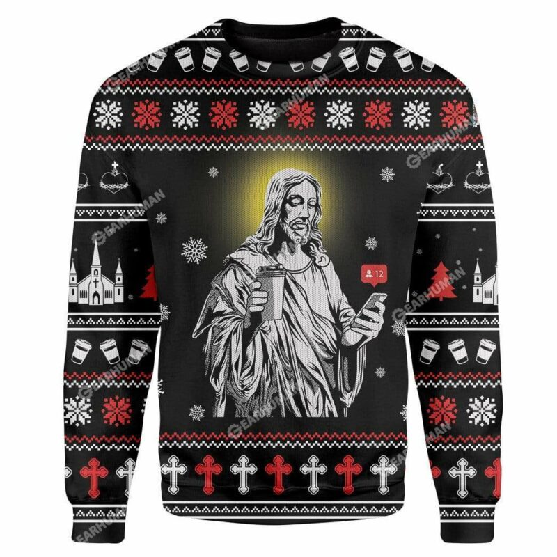 Custom Ugly Jesus Christmas Sweater Jumper