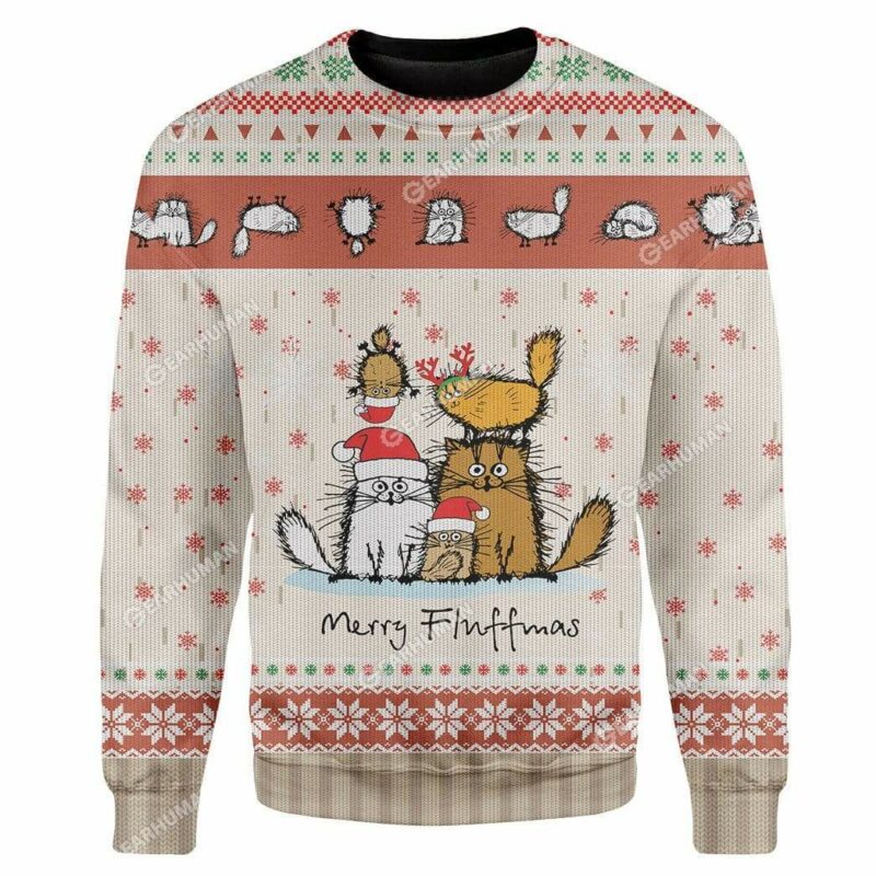 Custom Ugly Merry Fluffmas Christmas Sweater Jumper