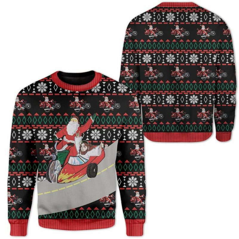 Custom Ugly Santa And Jesus Christmas Sweater Jumper