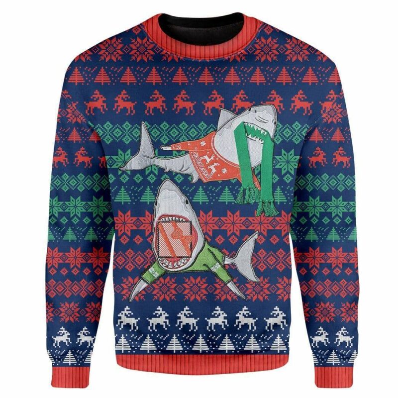 Custom Ugly Shark Christmas Sweater Jumper