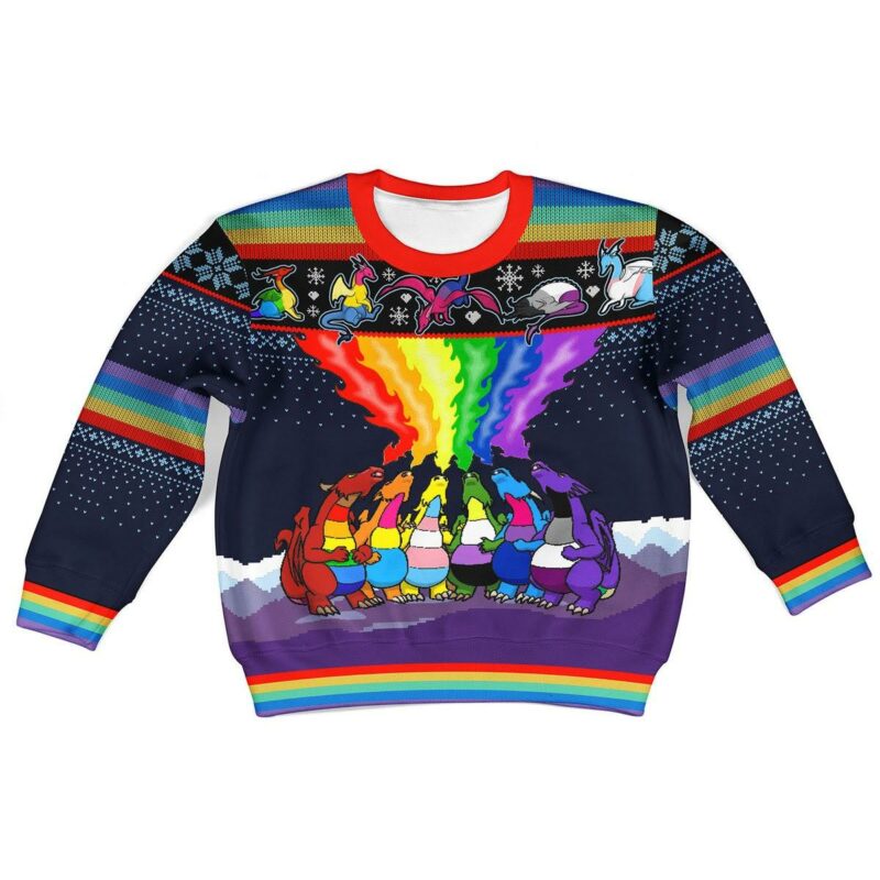 Dragon LGBT Kid Christmas Sweater