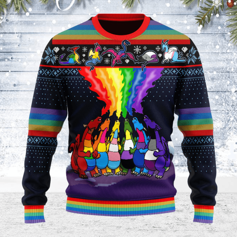 Dragon LGBT Ugly Christmas Sweater