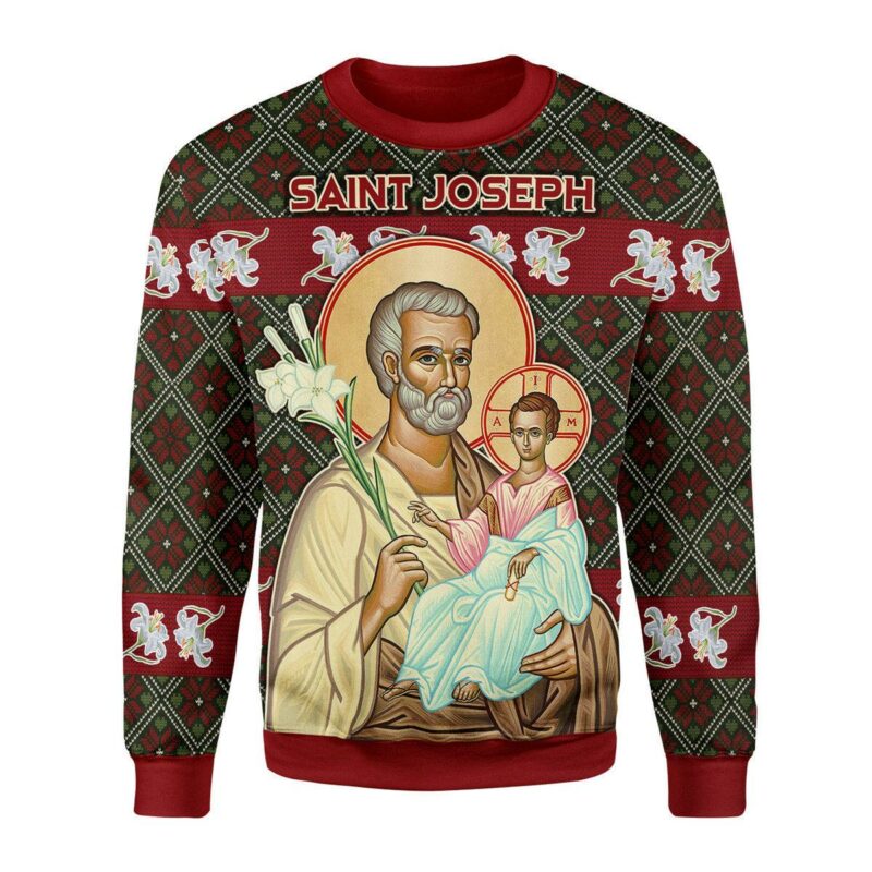 Saint Joseph and Child Jesus Christmas Sweater